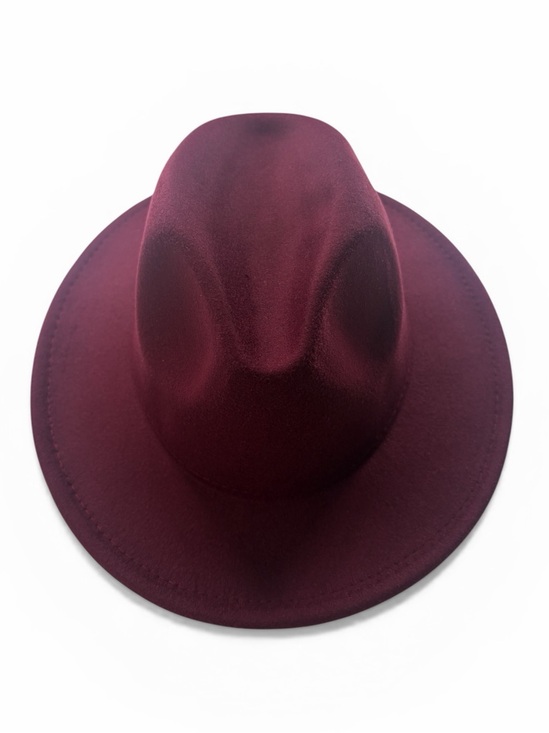 Accessories - Burgundy Felt Fedora Wide-Brimmed Mountain Hat, Big Brim Hat, Panama Jazz